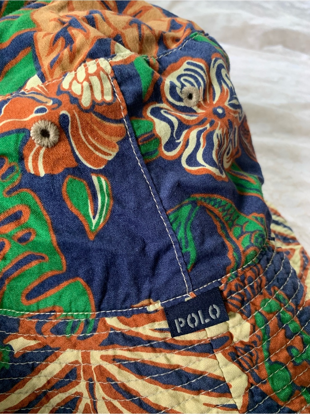 Vintage Polo Ralph Lauren Bucket Hat Medium Hawaiian Floral Tropical Beach Cap - Picture 5 of 7